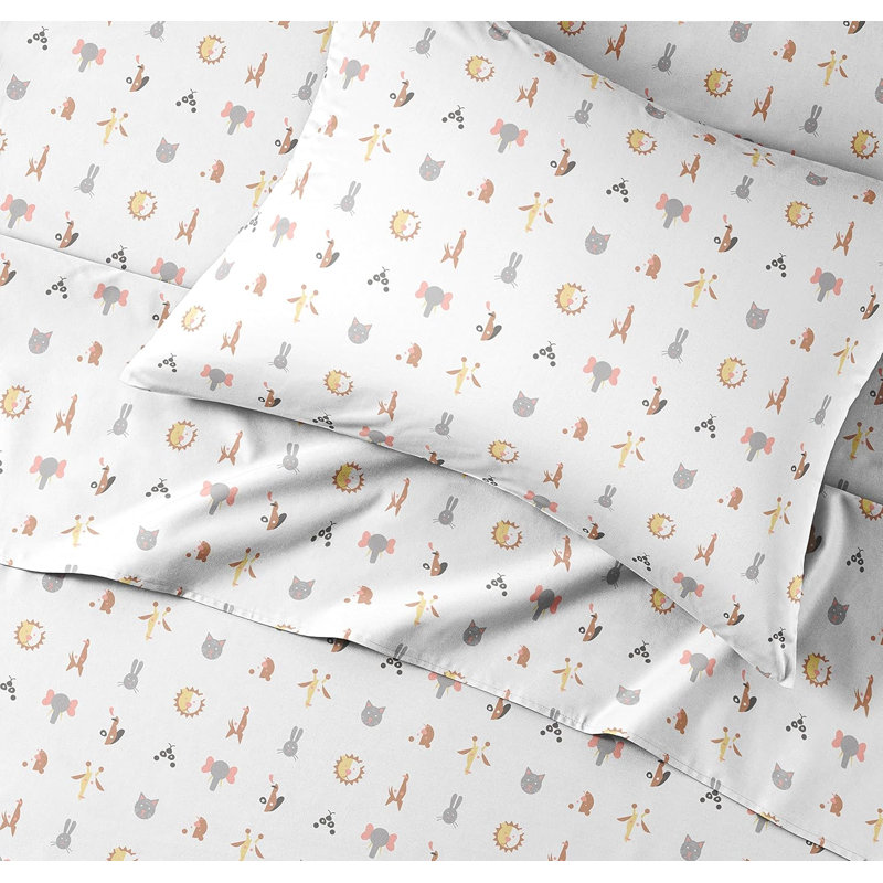 Kids Sheet Set, Soft Microfiber Bedding, Cozy & Breathable, Wrinkle Free Easy Care Bed Sheets, Animals