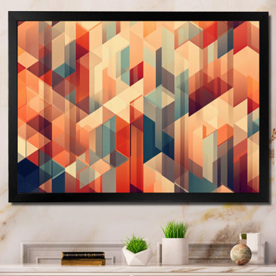 «Orange and Blue Geometric Abstractions II», reproduction sur toile