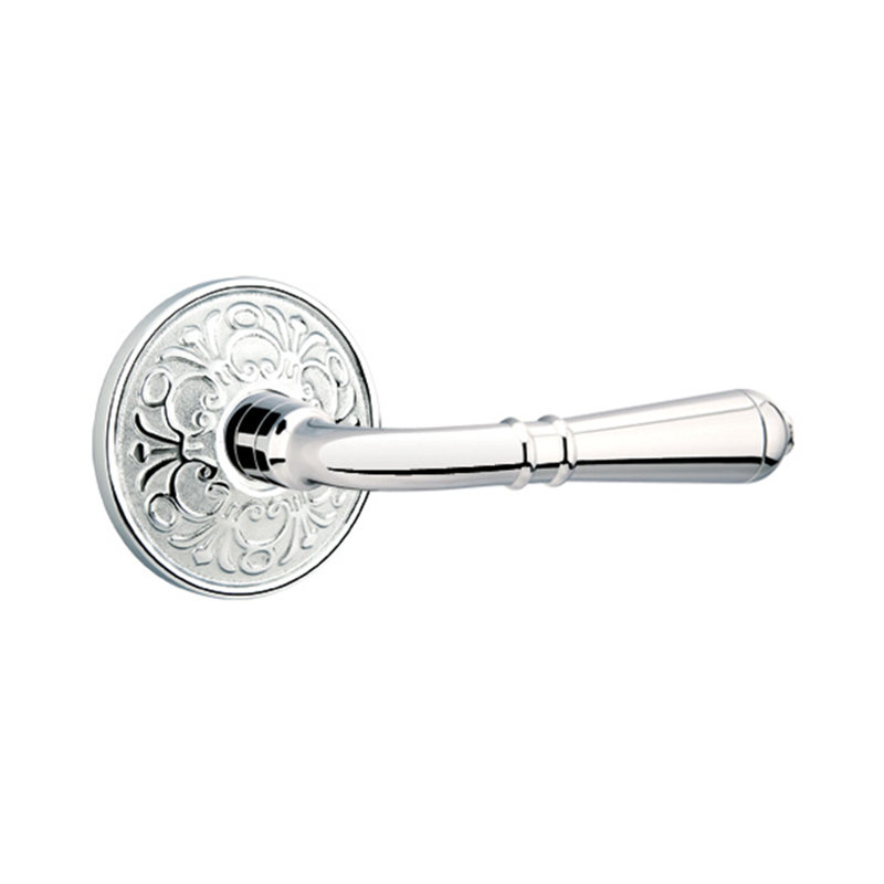 Turino Round Privacy (Bed & Bath) Door Lever with Round Rosette, Left, Bright Chrome