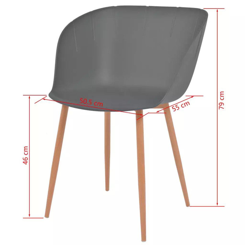 Will 46cm H Metal Side Chair, Grey