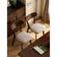 Chaise de salle à manger en chêne de qualité supérieure de couleur noyer, avec revêtement incurvé amovible et revêtement facile à nettoyer, idéale pour les espaces de réception et les espaces lounge. Entretien simple.