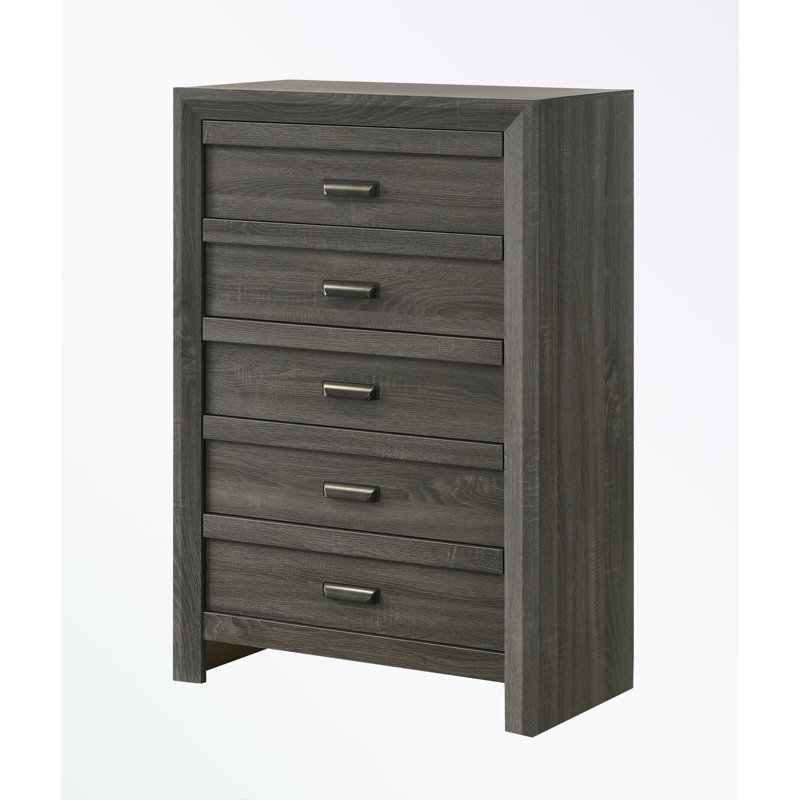 Commodes décoratives en bois avec cinq tiroirs de rangement
