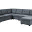 Canapé modulaire 119 places en tissu tissé gris avec repose-pieds 119 po