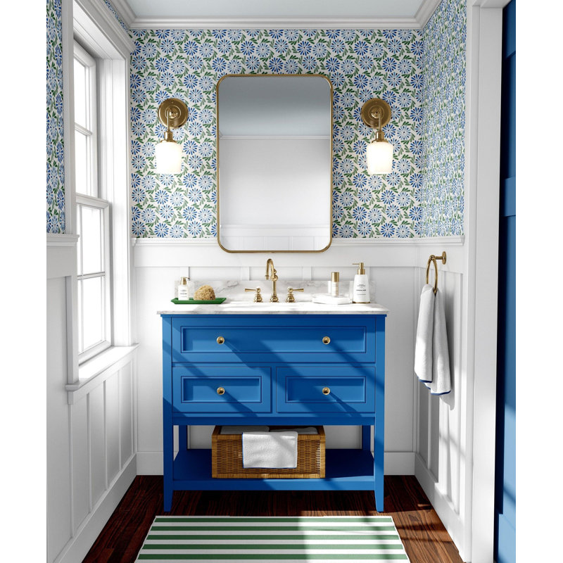 Rouleau de papier peint Fruit of Wine L 10 pi x l 24 po, Bleu, Non encollé, Faux Grasscloth