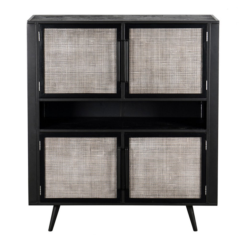Accent Cabinet,  Black Rattan