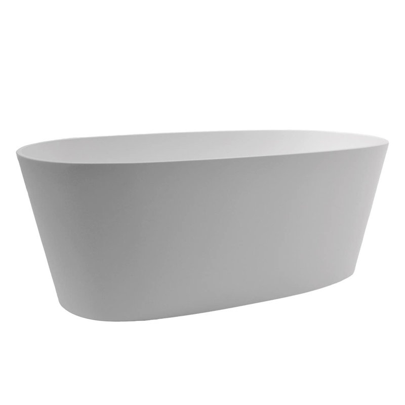 59.38'' x 30'' Soaking Resin Bathtub, Matte White
