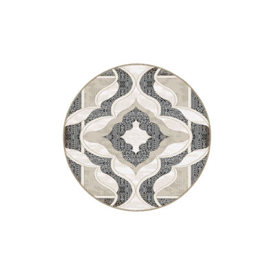 Abstract Geometric Themed Patterned Woven Base Washable Rug
