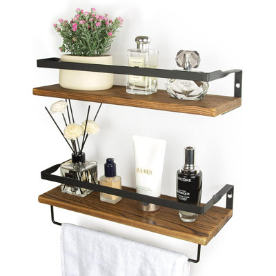 2 Piece Bracket Shelf with Towel Bar