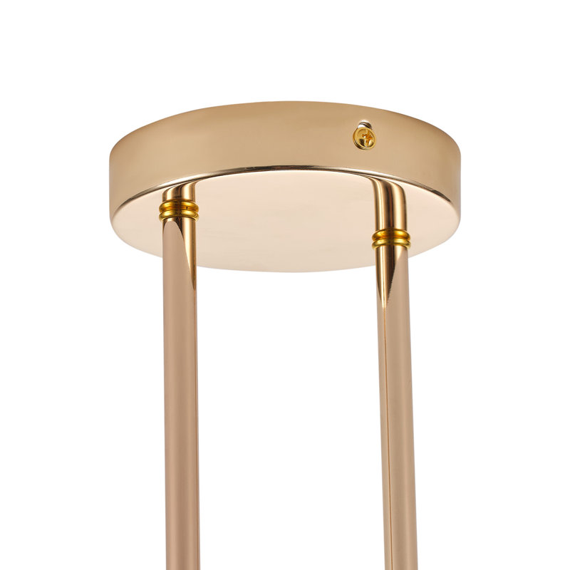 Lustre linéaire 6 lumières pour îlot de cuisine doré avec abat-jour en verre