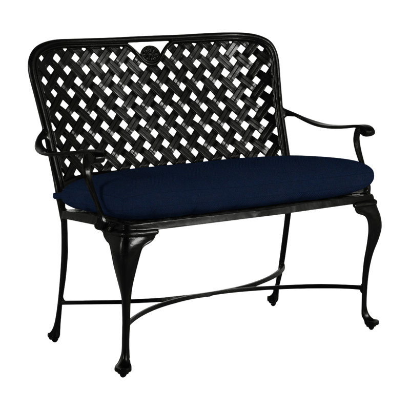 Banc en aluminium Provance - Terre antique, Terre antique, Pas de soudure, Velours indigo
