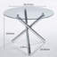 Ensemble de table basse en métal avec plateau en verre, table de salle à manger à piédestal, table de bout et table basse de loisirs 1 + 4 ensemble de 5 pieds Mid-Century pour 4-6 personnes-472123754