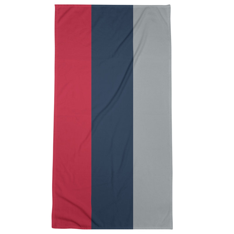 Bath Towel, Red/Navy Blue/Gray