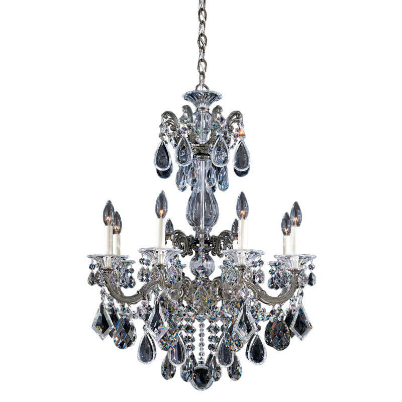 La Scala 8 - Light Crystal Chandelier, Heirloom Gold, Handcut Clear