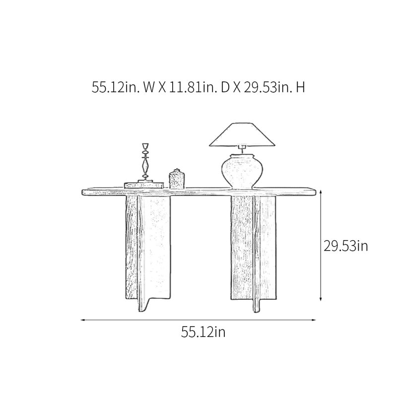 Console Retro Minimalist Art, H 29,53 po x l 55,12 po x P 11,81 po