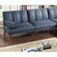 Polyfibre bleu marine dans le salon: pieds en bois massif, contreplaqué, dossier rembourré Mobilier pour la maison: coussin, confortable-554896587