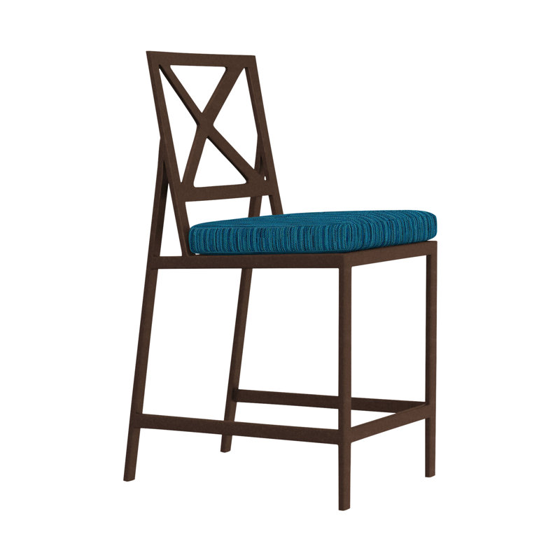 Marin Outdoor Bar Stool, Copper Creek, Flagship Stone Sunbrella®, 28"