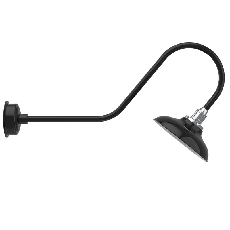 Luminaire de grange d’extérieur à del Ludwicka, H 12 po x l 12 po x P 36 po, Noir