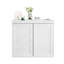 Buffet blanc avec armoire double avec portes doubles et tablettes réglables, armoire à café pour la cuisine