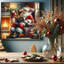Cozy Hearthside Stories: Santa's Christmas Tales - Impression sur toile tendue-1113035734