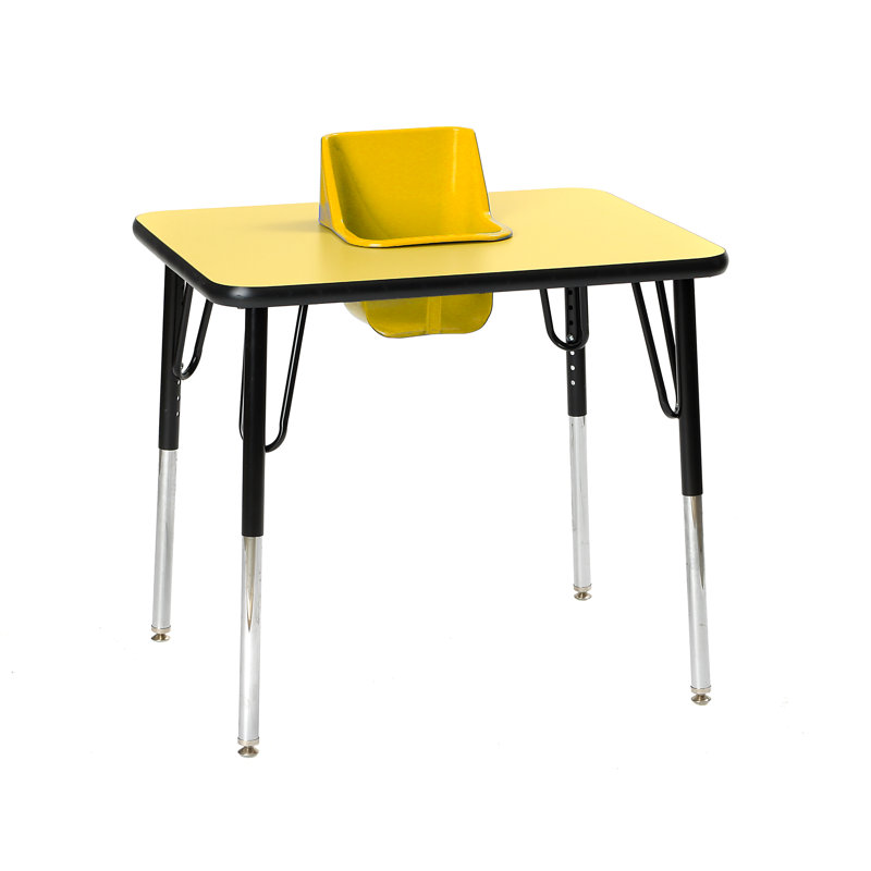 Table d'activité / d'alimentation à hauteur réglable pour 1 enfant, Jaune, Gris nébuleux