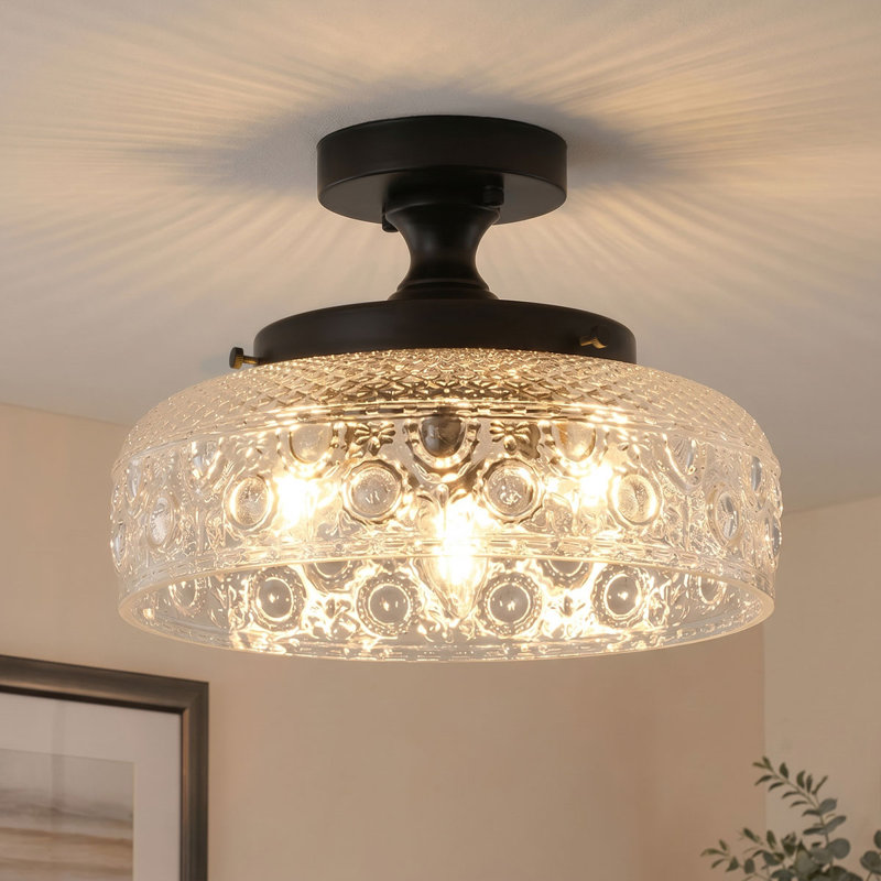 Plafonnier encastré 3 lumières 12,2 po Modern Black Modern