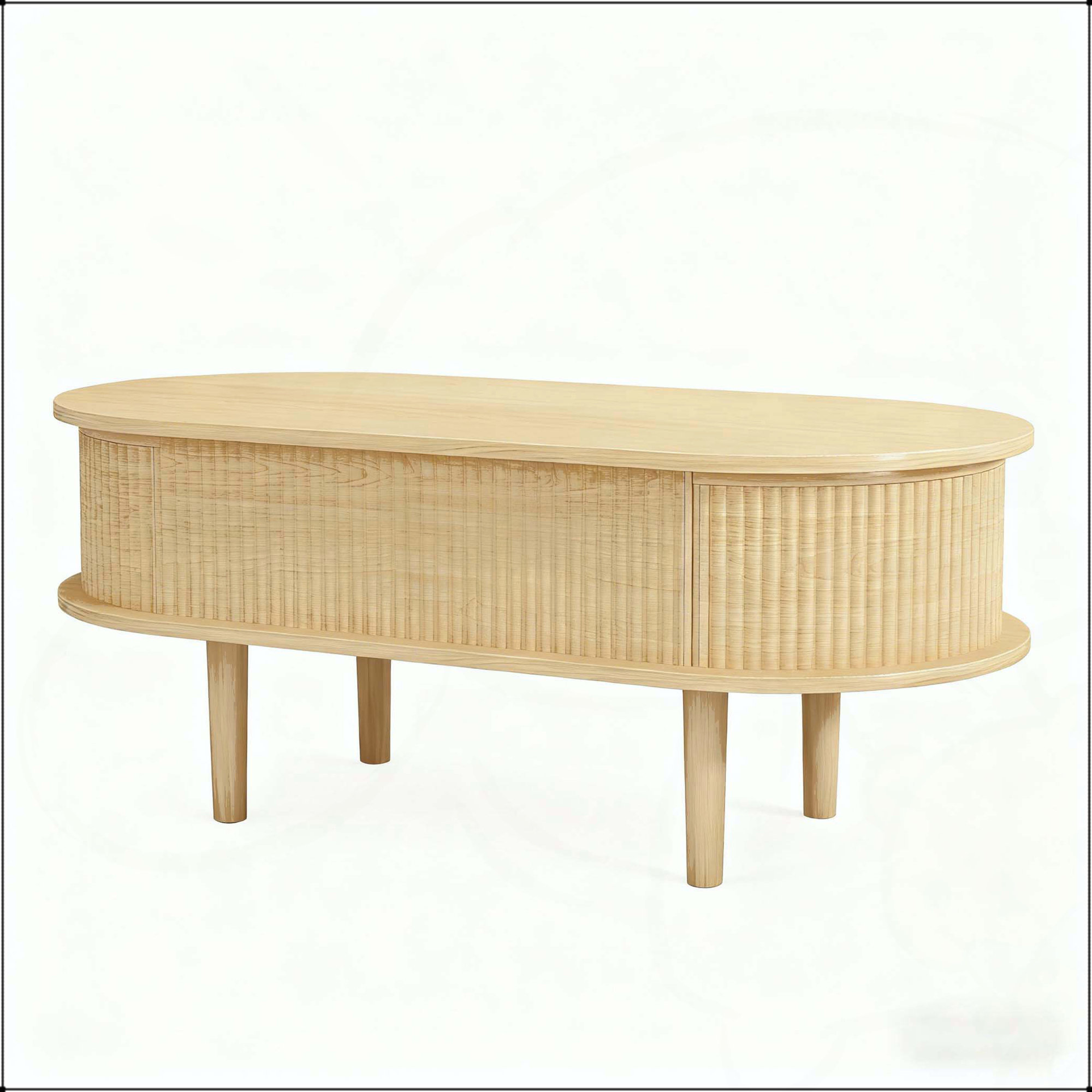 Latitude Run® Fluted Lift Top Coffee Table with Hidden Compartment ...