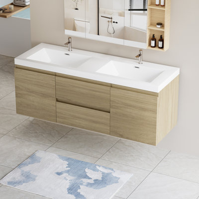 Meuble-lavabo flottant 60 po avec lavabo