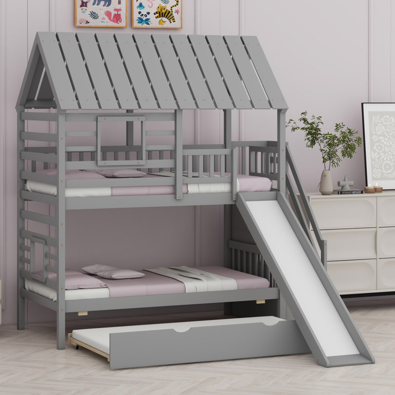 Lit superposé simple Lilith Kids, Gris