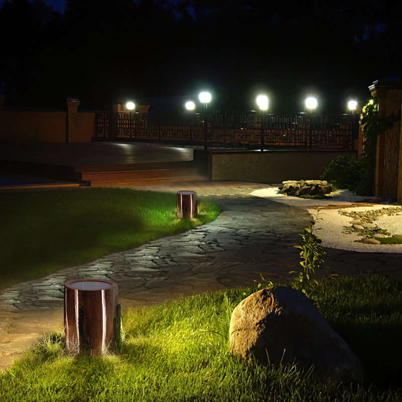 15.7'' Solar Powered Integrated LED Color Changing Outdoor Table Lamp