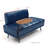55"Inch Width Modern End Of Bed Bench,Blue Faux Leather Upholstered With Side Table, 360-Degree Swivel Tray Couch,Entryway Ottoman,Window Bench With  Metal Legs For Bedroom, Living Room-1982082774