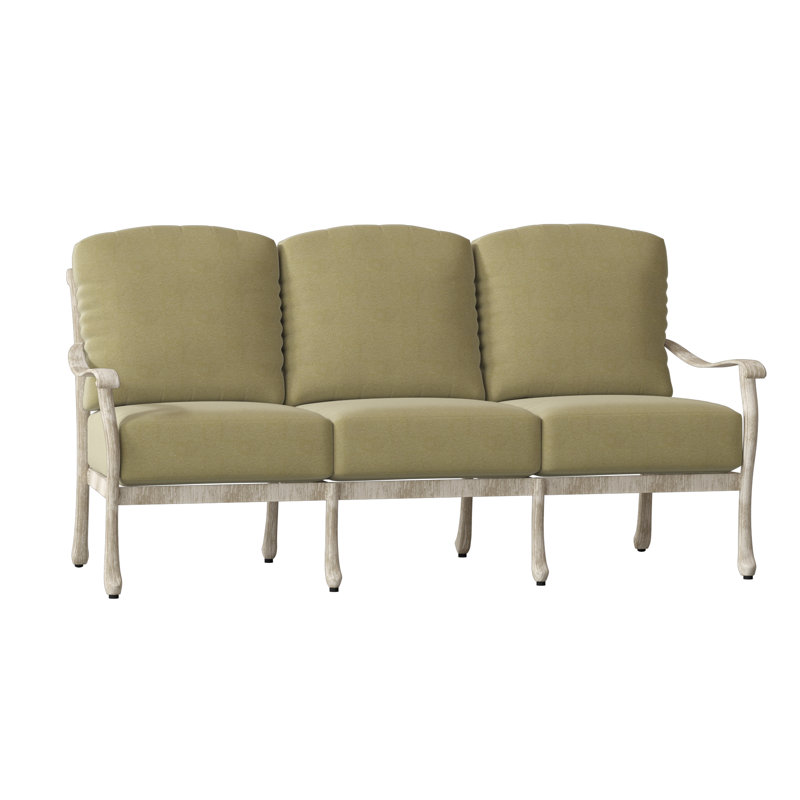 Casa Outdoor 3 - Seat Patio Sofa, Weathered White, Impact Vapor Gray Sunbrella®