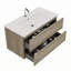 Meuble-lavabo moderne avec lavabo intégré et rangement abondant-359485220