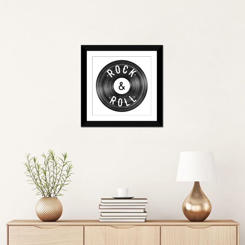 « rock & roll » par florent bodart, impression sur toile tendue, Papier d'art encadré noir, Blanc, H 16 po x l 16 po x P 1 po