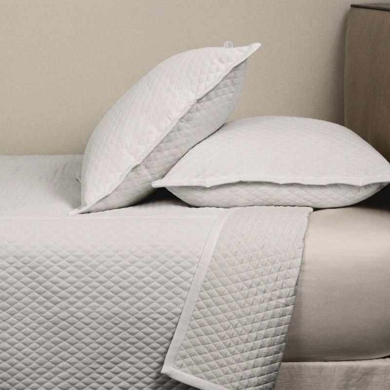 Faux Flax Coverlet Set , Ivory, King Coverlet + 3 Euro Shams