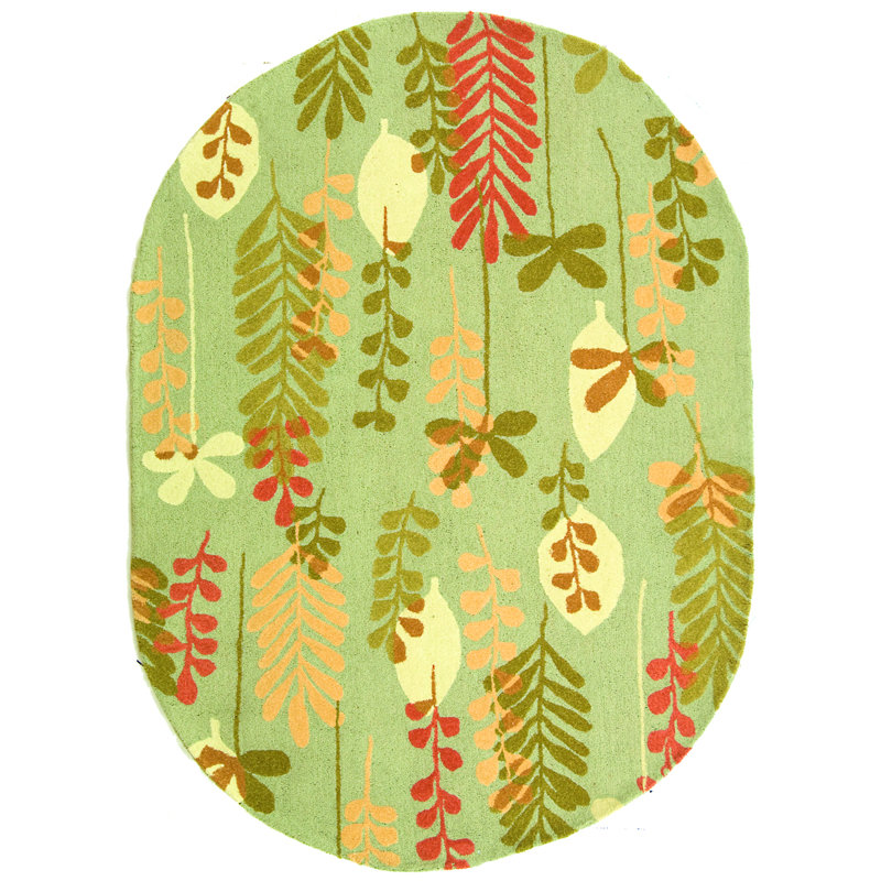 Berkley Hand Hooked Thick Wool Pile Rug, Oval 7'6" x 9'6"