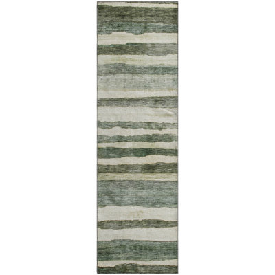 Premium Machine Washable Lyndhurst AMF1191 Stripes Rug