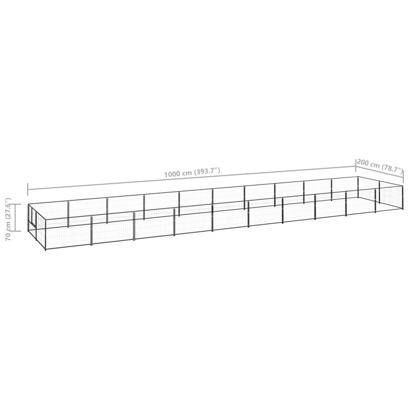 Mcallier 70cm H Steel Exercise Pen With Door, Black