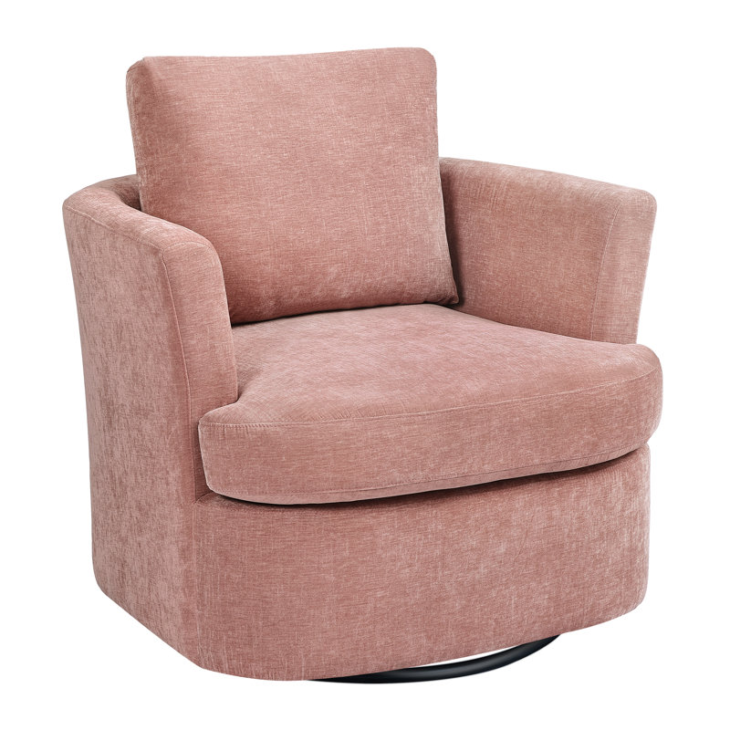 Jocqueline 32.3'' Wide Swivel Barrel Chair, Pink