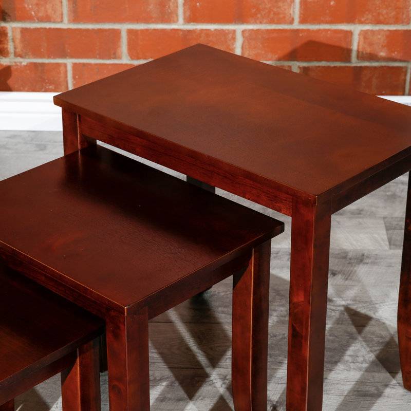 Ensemble de 3 tables gigognes cerise