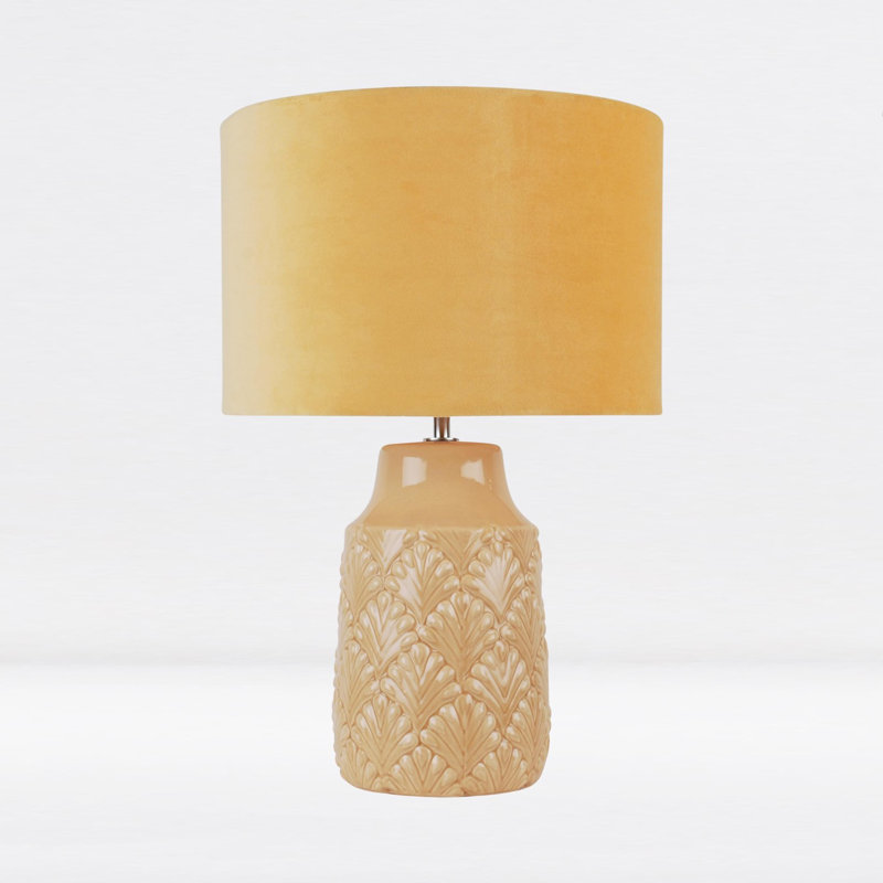 Bryne Ceramic Table Lamp, Ochre Yellow