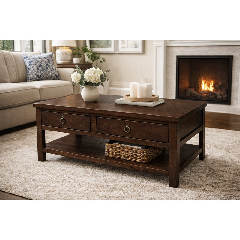 Bloomingdale Solid Wood Coffee Table, Caribbean Rum