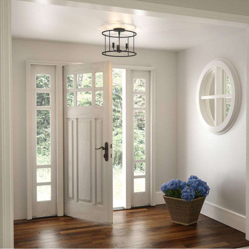 Sanger Semi Flush Mount, Matte Black