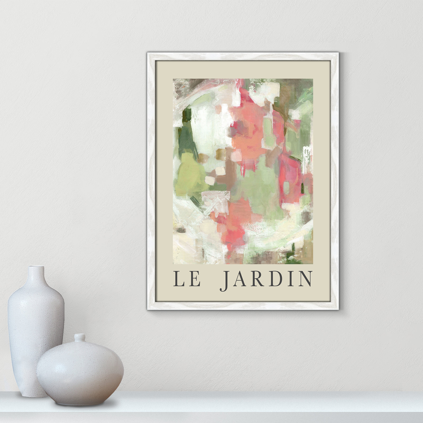 Botanical Poster Collection " Le Jardin " by Carol Robinson, No, White Single Picture Frame, 23" H x 17" W x 0.75" D
