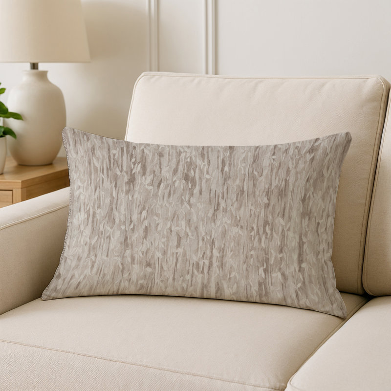 Coussin décoratif intérieur et extérieur Modern, Taupe / gris / ivoire abstrait, Rectangle H 20 po x l 14 po