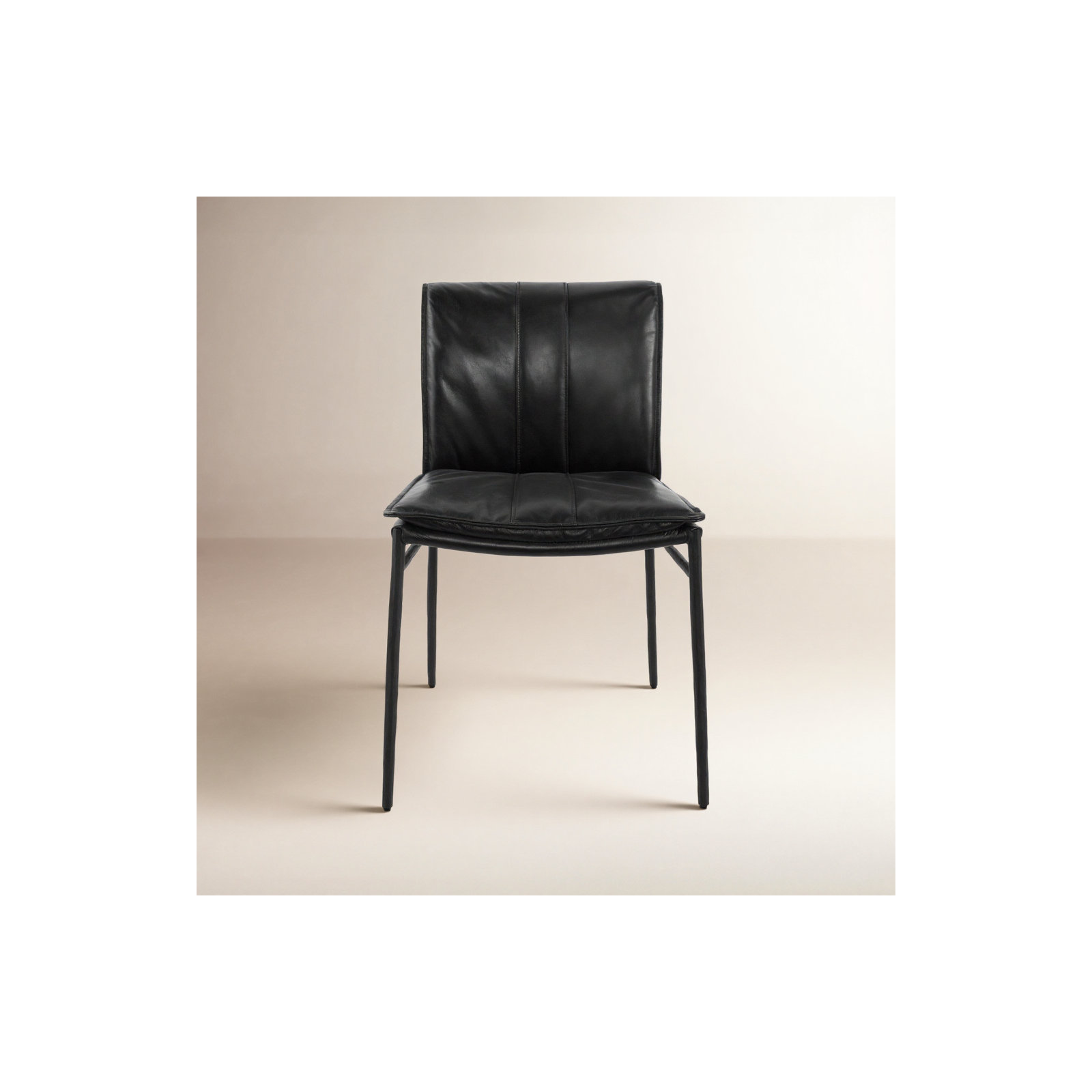 Mayer Leather Side Chair, Black