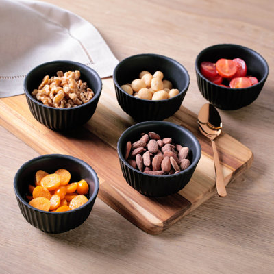 Matte Black Commercial Dishwasher Safe 3.54'' Stoneware Bread And Butter Plate , Set of 6