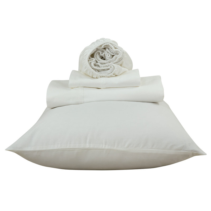Ensemble de draps 400 fils Organic, Ensemble de draps pour grand lit avec 2 taies d'or