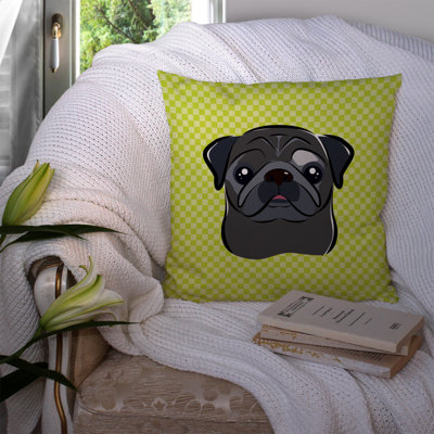 Coussin décoratif intérieur/extérieur noir carlin damier