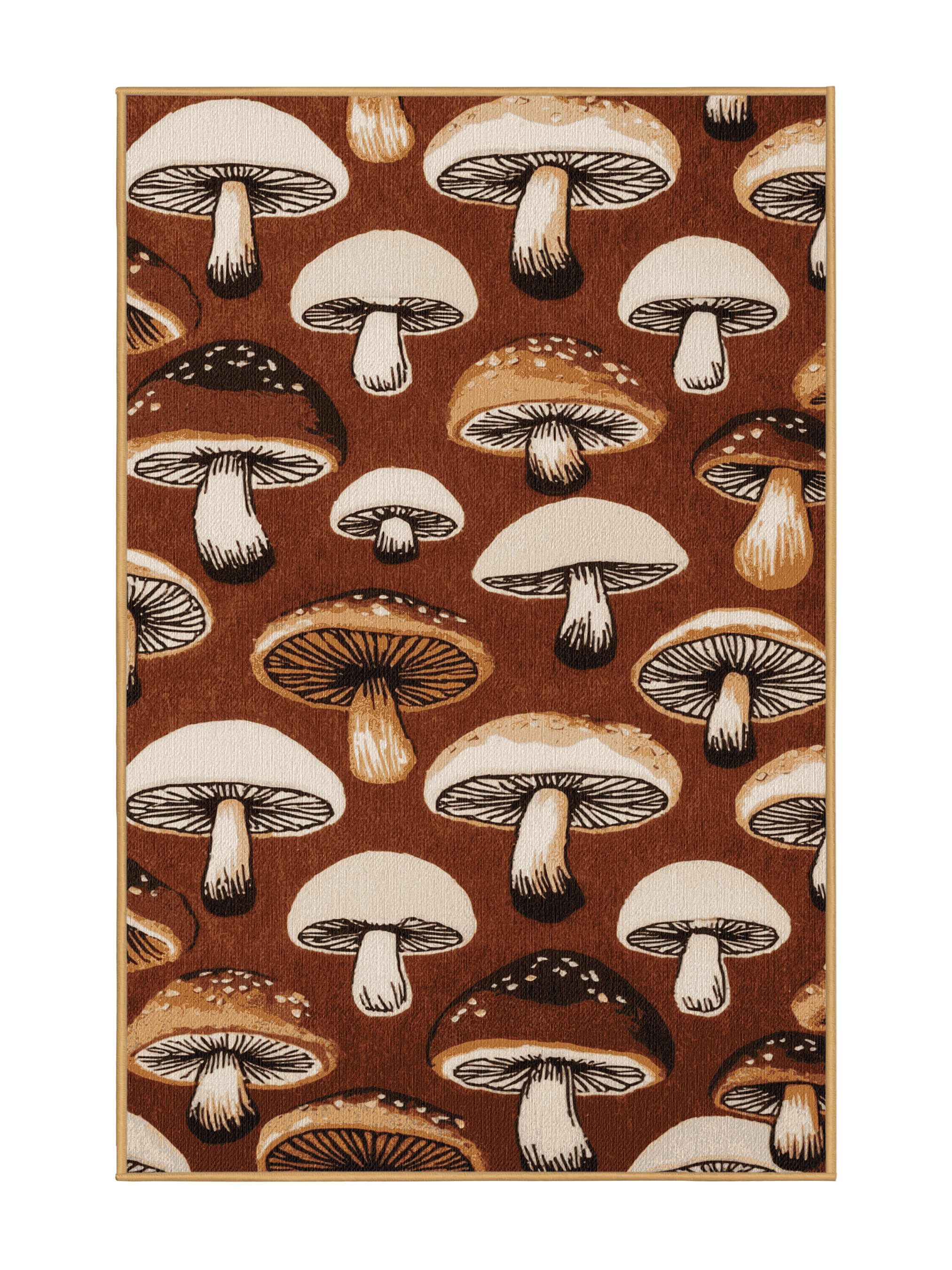 Button Area Rug One Allium Way® Washable Button Mushroom Vegetables Area Rug | Wayfair