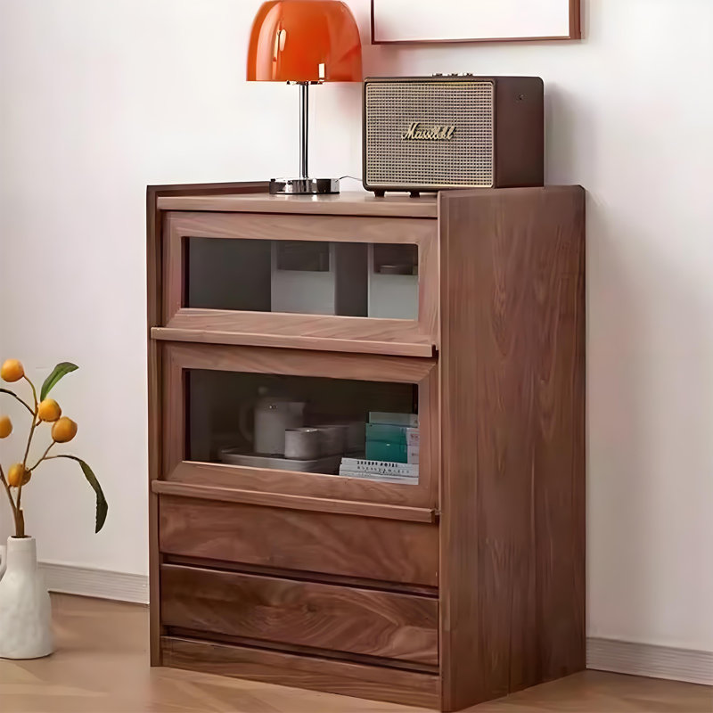 Armoire d'appoint de couleur noyer sur pied